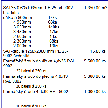 Trapézové plechy - 2