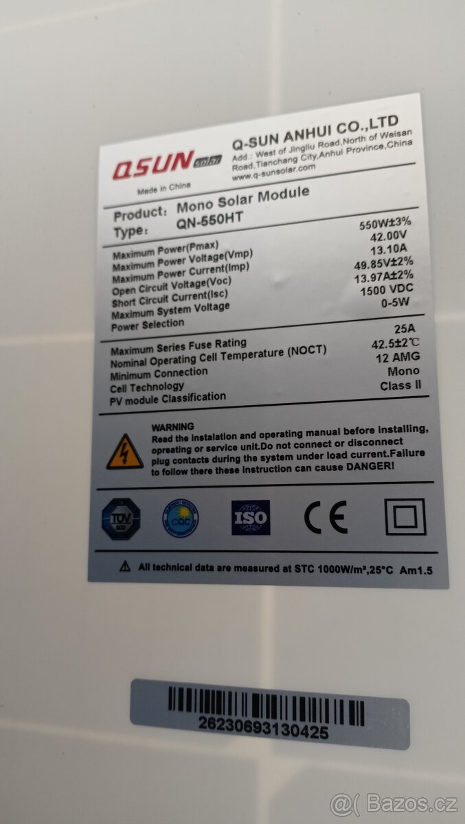 Solární panel 550w - 2