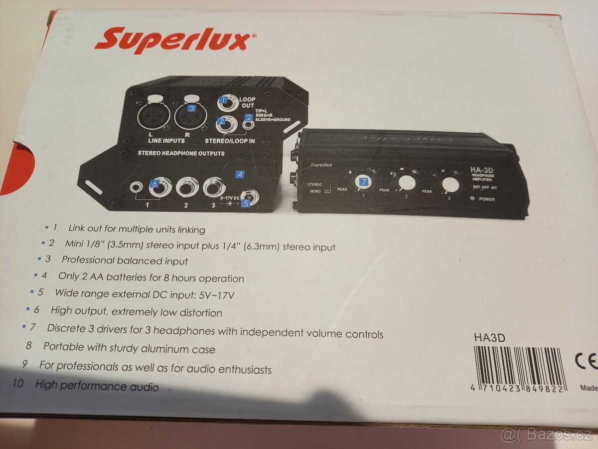 Sluchátkový zesilovač HA3D Superlux - 2