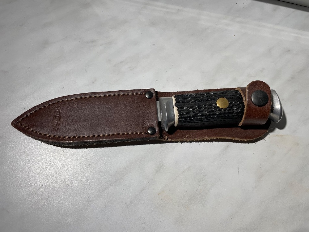 Lovecká dýka / Mikov - paroh - zálesák / pouzdro - 2