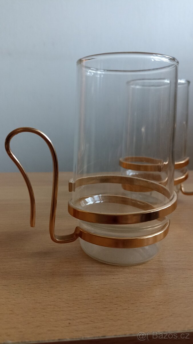 Skleničky se zlatým uchem, 2 ks - 2