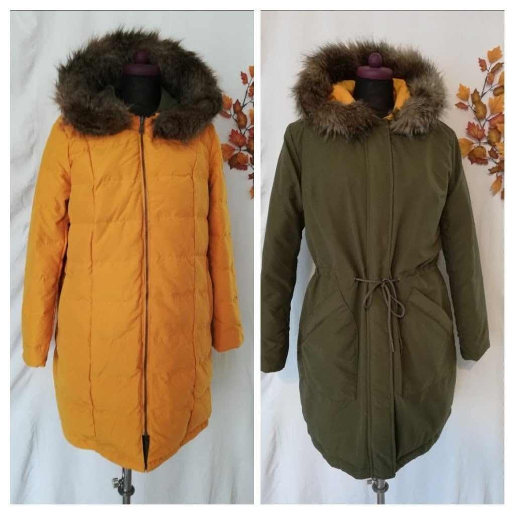 Péřová zimní oboustranná parka nová vel.38/40 - 2