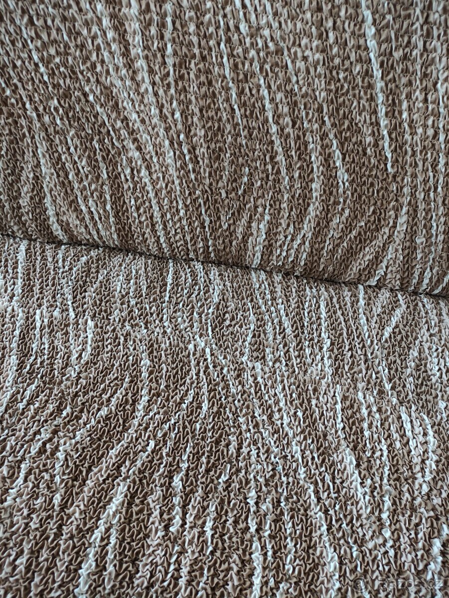 Bielastické potahy UNIVERSO žíhané hnědé - 2