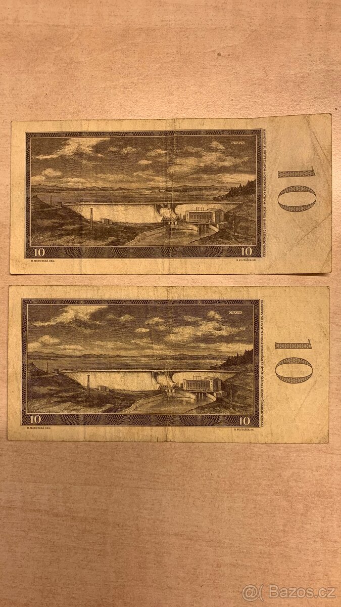 Různé bankovky československé 10,20,50 Kč - 2