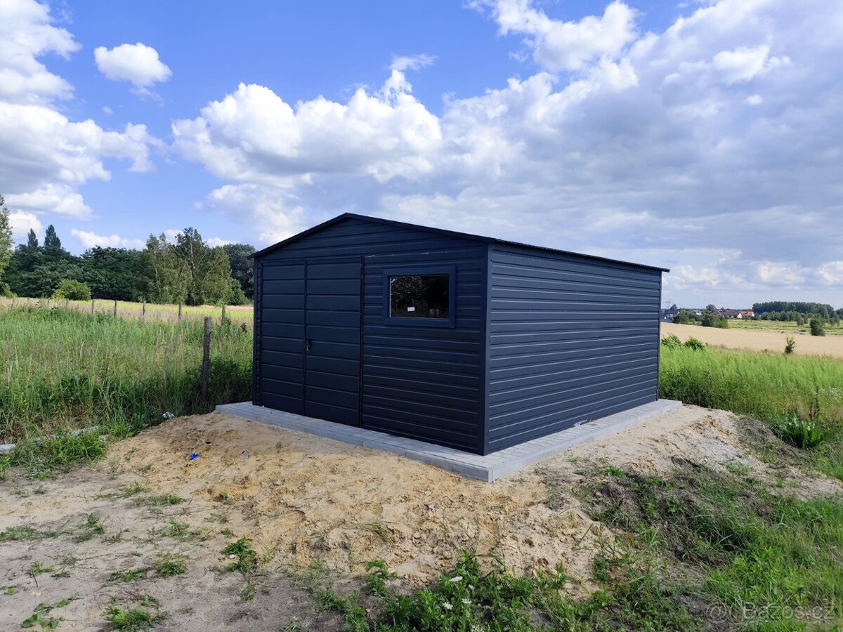 Plechová garáž 4x5 m - 2