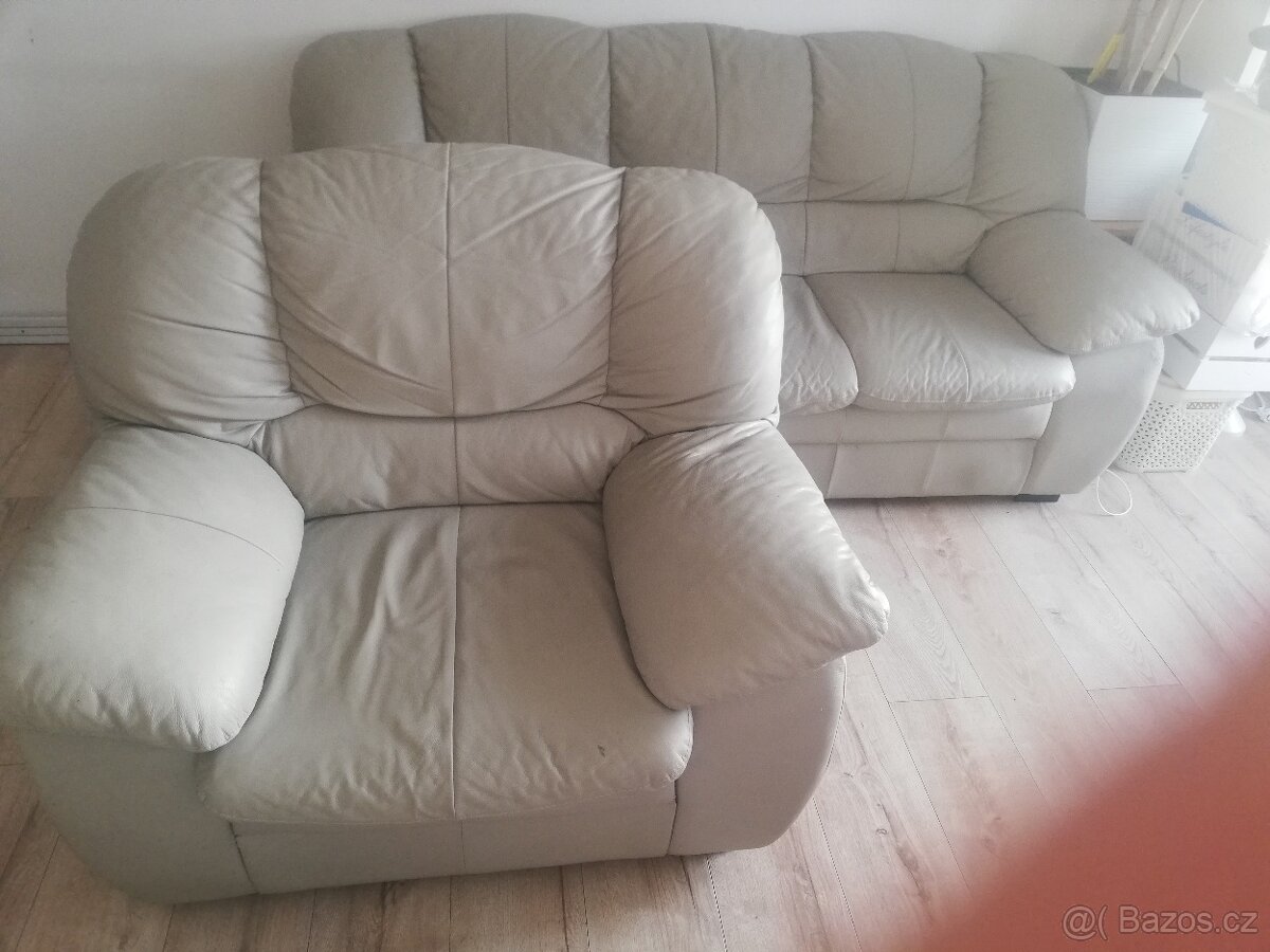 KOŽENÁ SEDACÍ SOUPRAVA 3+1 - 2