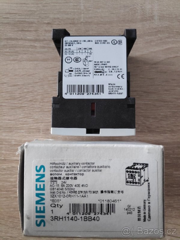Pomocný stykač SIRIUS 3RH11 Siemens 3RH1140-1BB40 - 2