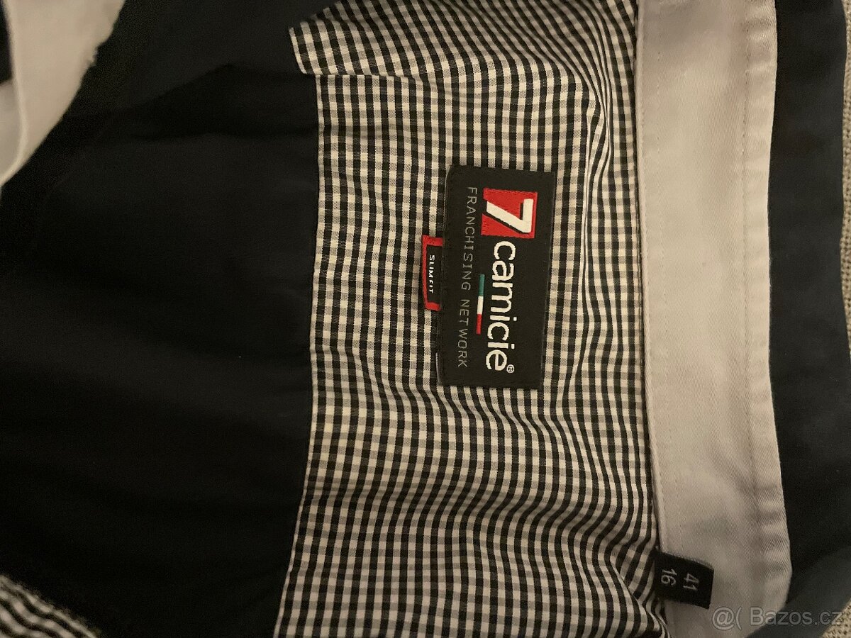 Pánská volnočasová košile černá 7camicie - 2