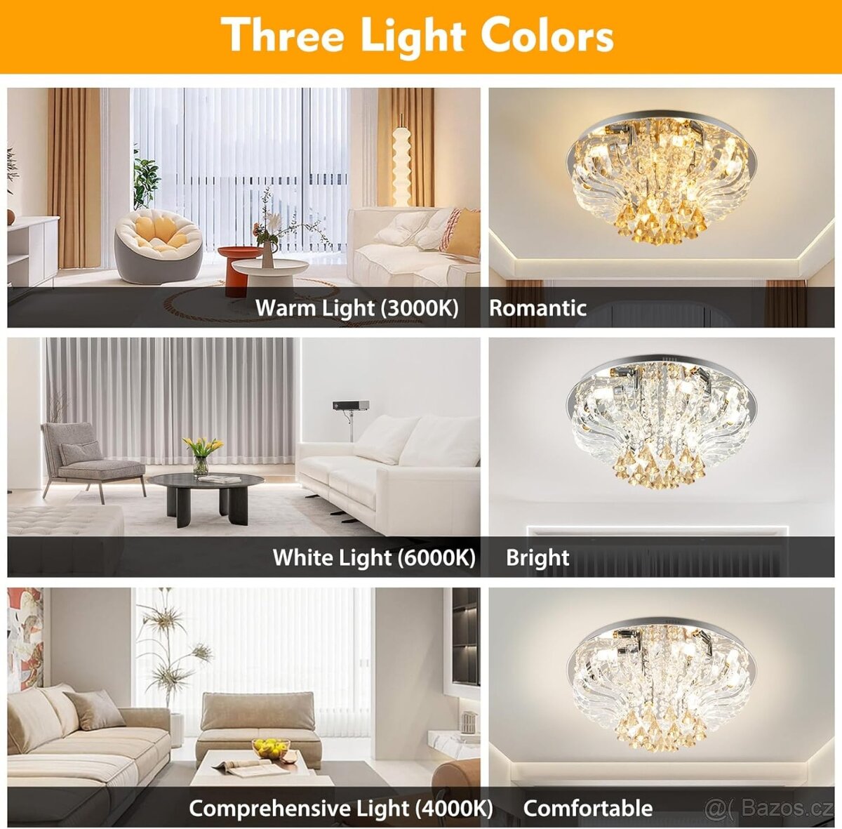 LED krystalový lustr s dálkovým ovládáním - 60 cm - 2