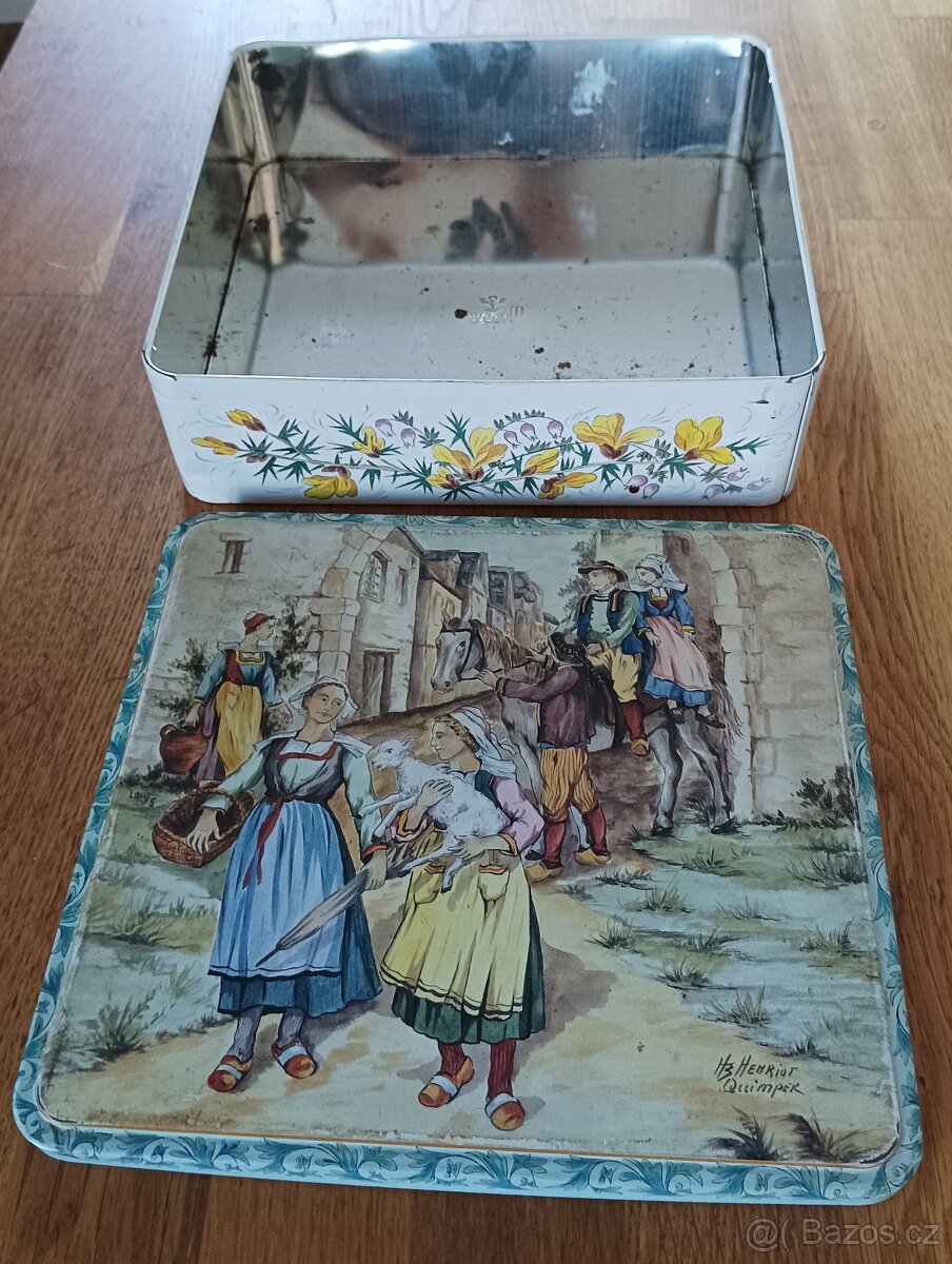 PLECHOVÁ KRABIČKA MASSILLY HB HENRIOT QUIMPER FRANCIE - 2