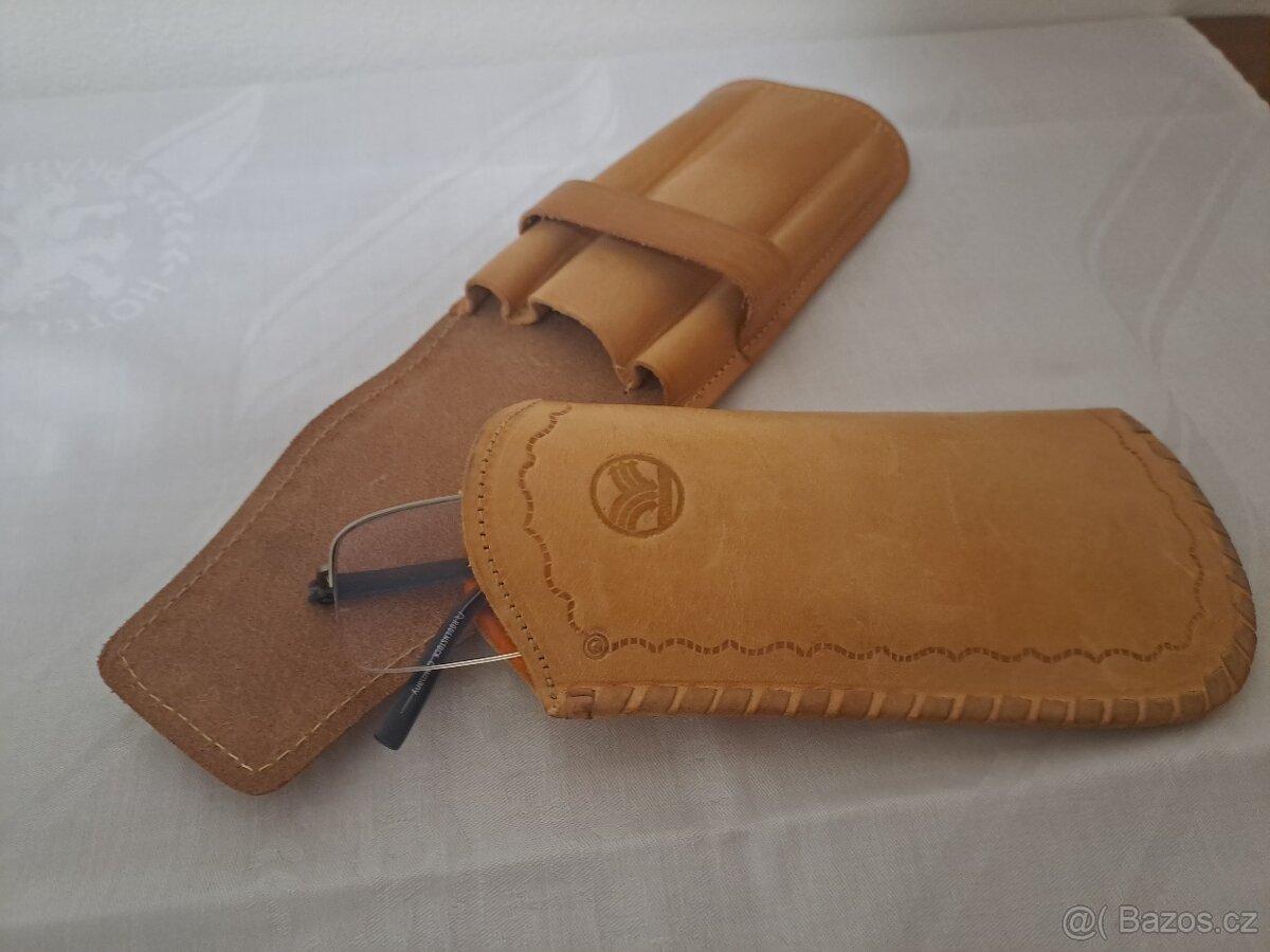 LUXUSNÍ KOŽENÉ POUZDRO NA BRÝLE A NA PSACÍ POTŘEBY - 2