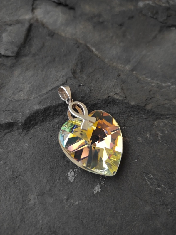 Stříbrný přívěsek srdce Swarovski - 2