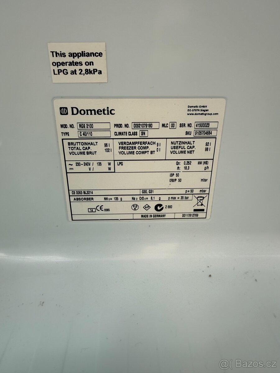 Propan butanová lednice i na 220v - 2