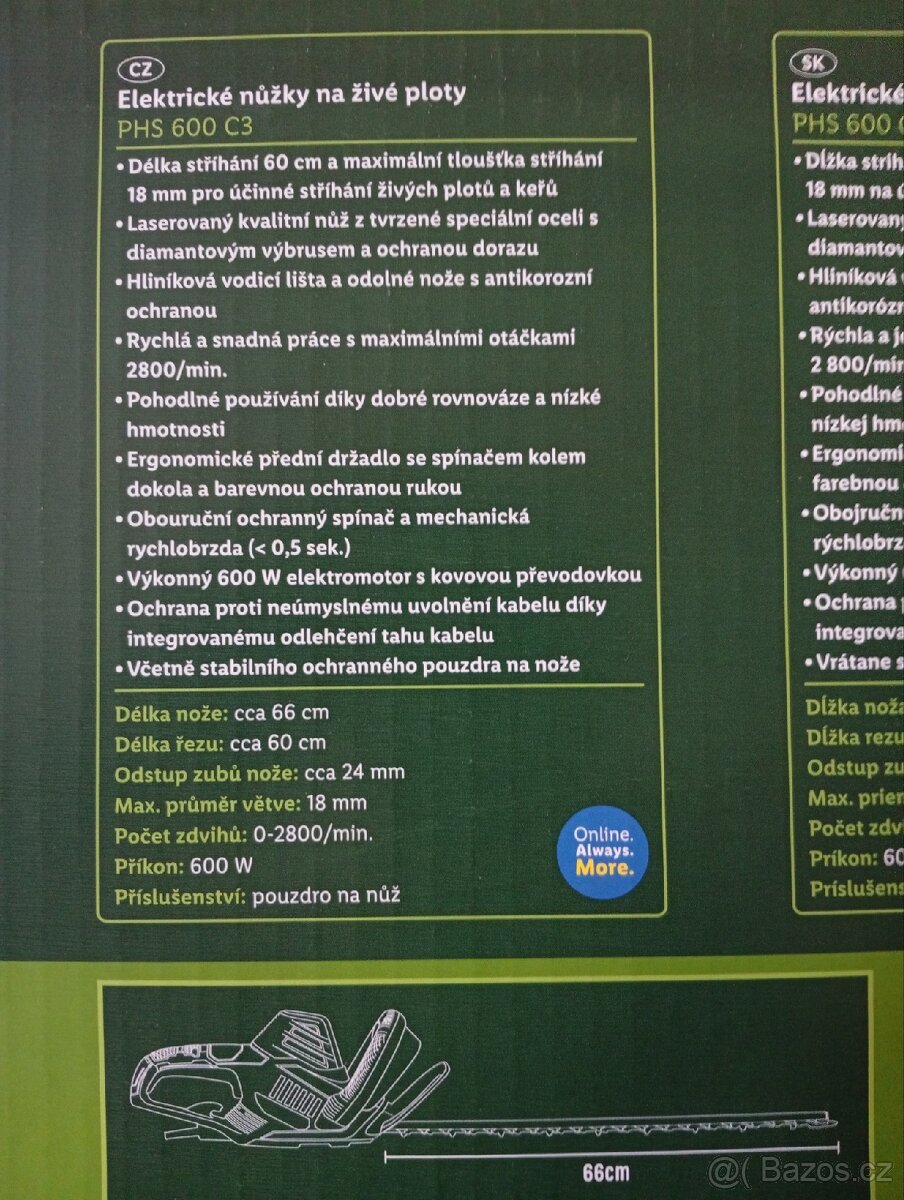 Nůžky na živý plot Parkside phs 600 c3 - 2