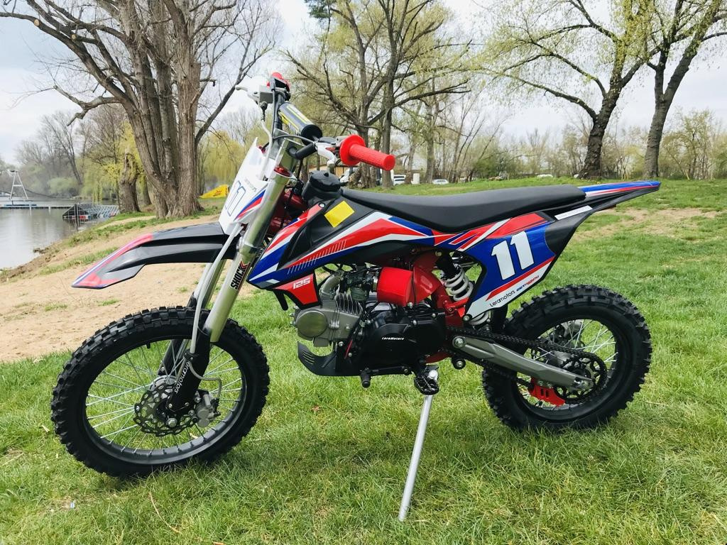 Pitbike Leramotors Shark 125ccm, el. starter, červená