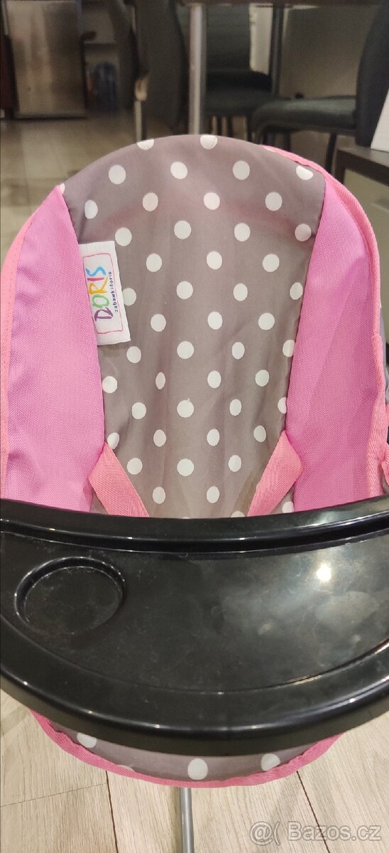 Houpačka pro panenky s jídelní židličkou 2v1 - 2