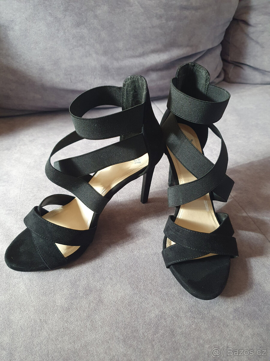 OMG Sandály s vysokým jehlovým podpatkem - Černé vel. 39 - 2