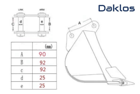 KLEŠTĚ PRO MINIBAGR DAKLOS 1T 1.2T 1.4T 1.6T 1.8T 2T - 2