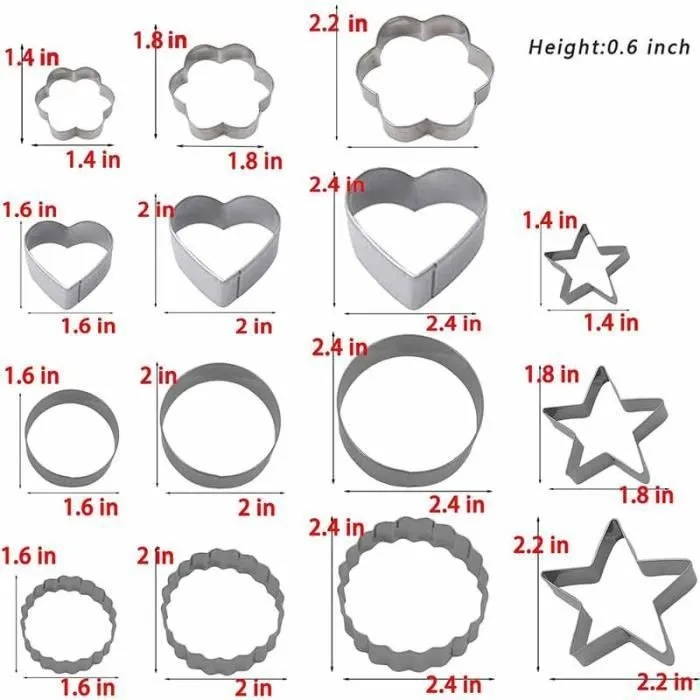 Balení 15 ks nerezových vykrajovátek - 2