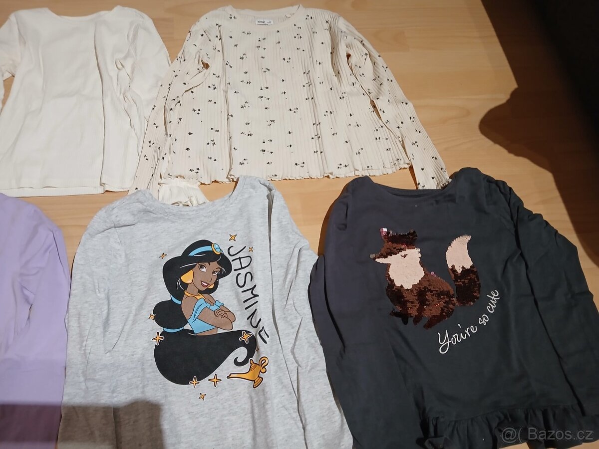 Trička dlouhý rukáv vel. 134/140 - 2