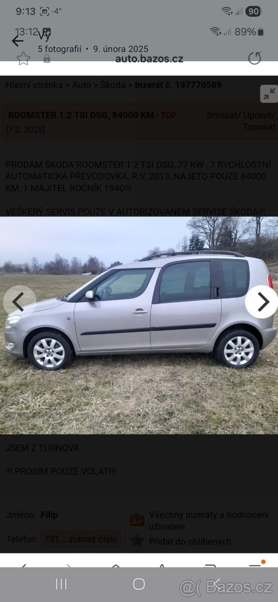 Škoda Roomster 1,2tsi dsg - 2