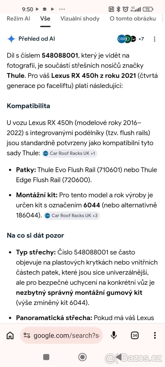 originální střešní nosiče THULE 130 cm - 2