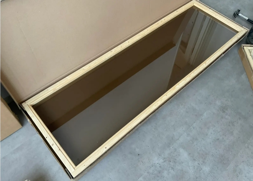 Okno do sauny, páry, bronzové sklo, celoskleněné - 2