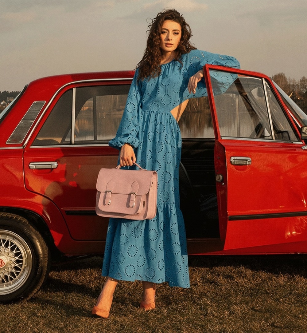 Kožená taška - starorůžová - NOVÁ - 2