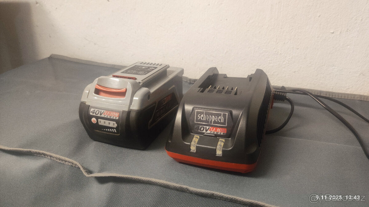 Prodám AKU nabíječku s baterií 4Ah pro AKU nářadí Scheppach - 2
