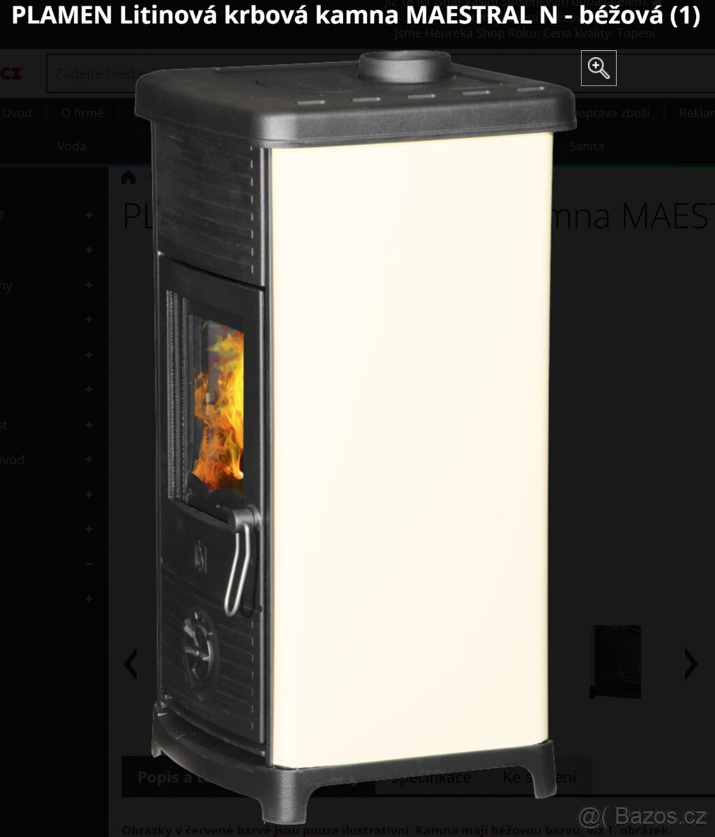 krbová kamna MAESTRAL - nová, nerozbalená - 2