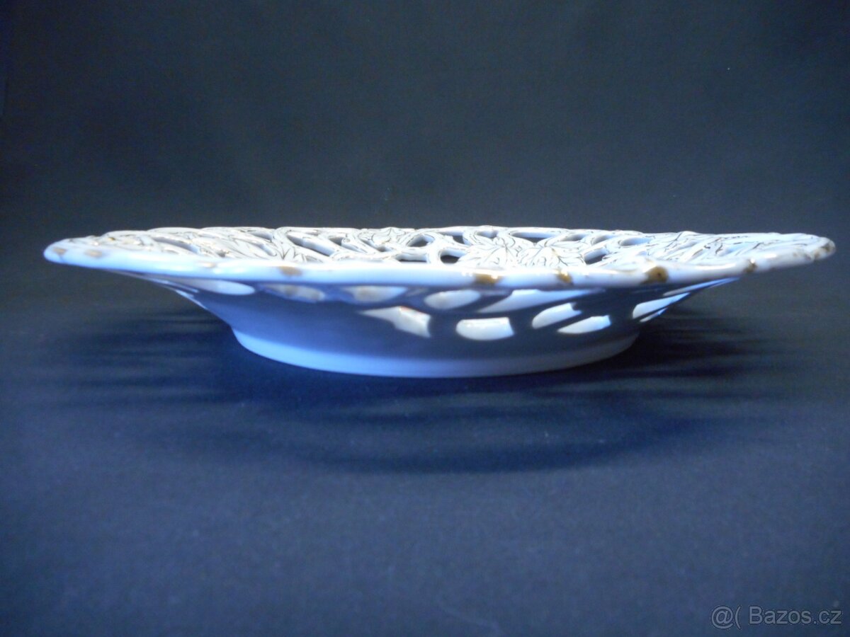 PROLAMOVANÝ VELKÝ TALÍŘ MÍSA FISCHER MIEG BŘEZOVÁ ROK 1853+ - 2