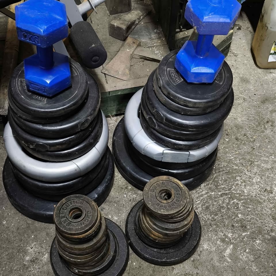 Posilovací kotouče – 103 kg celkem | železo + plast - 2