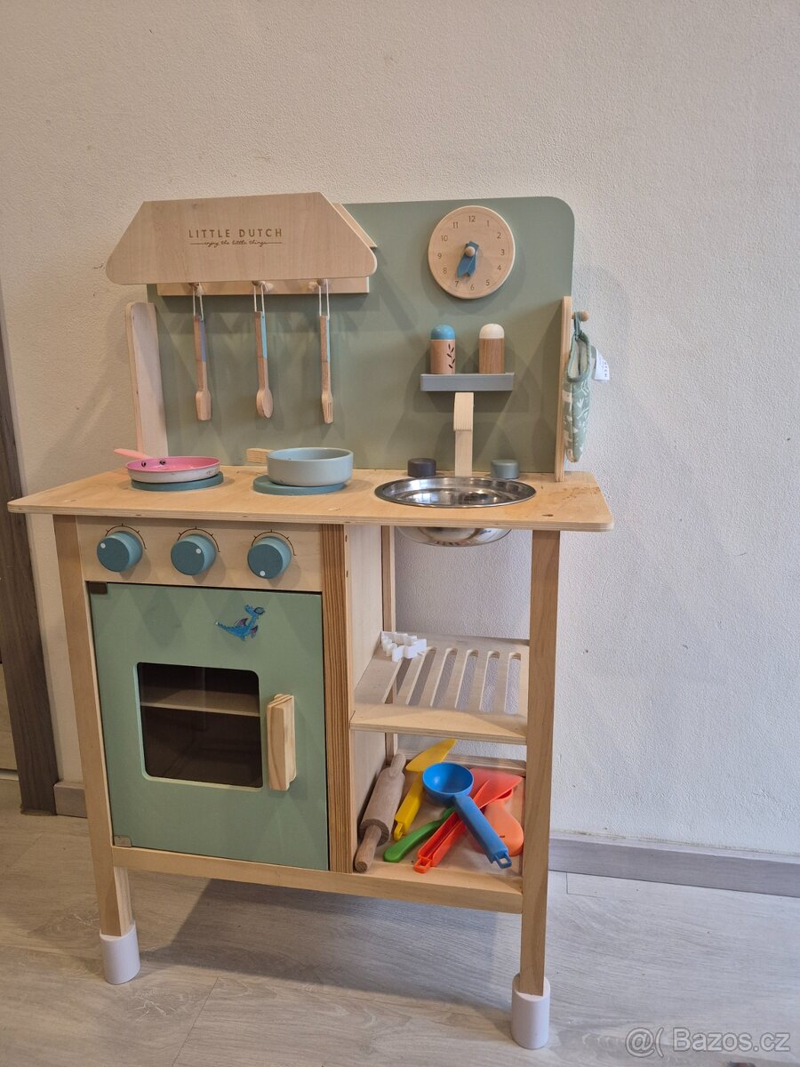 Dětská kuchyňka s přislušenstvím little dutch mátová - 2