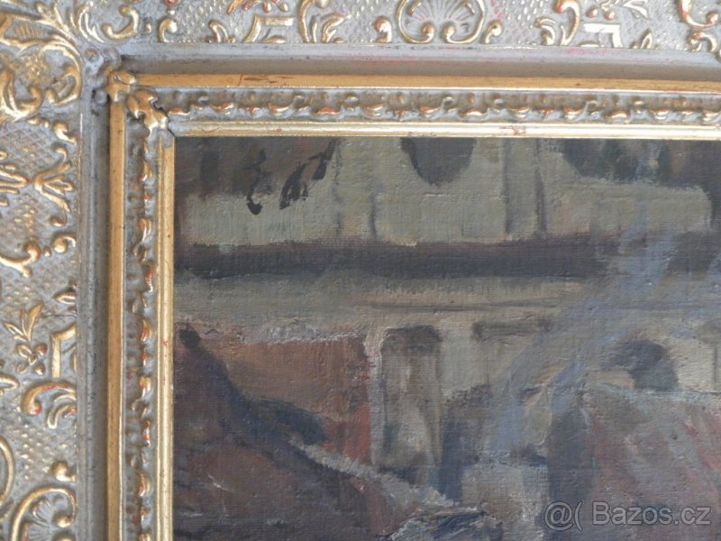 Sleva - Emil Pitter-Pohled na pražské střechy. - 2