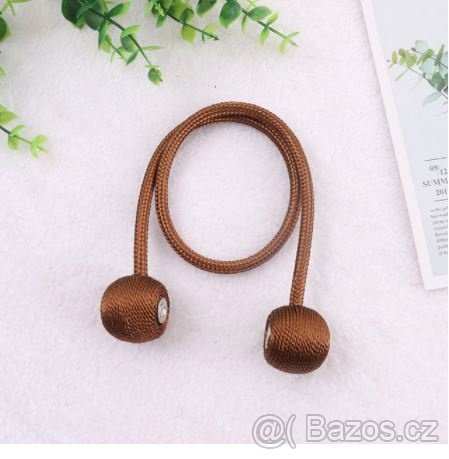 Magnetické spony na závěs hnědá barva - 2