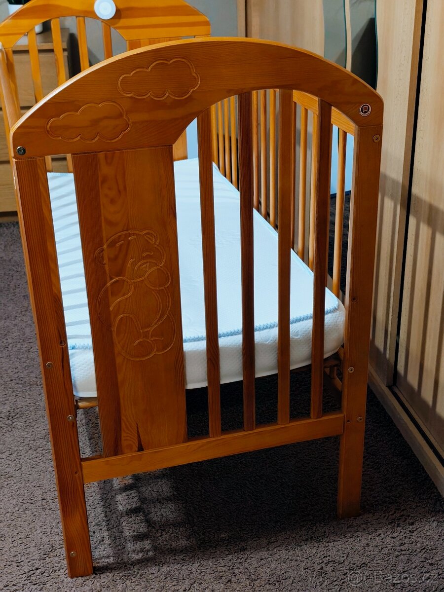 Dětská postýlka 120x60cm s matrací - 2