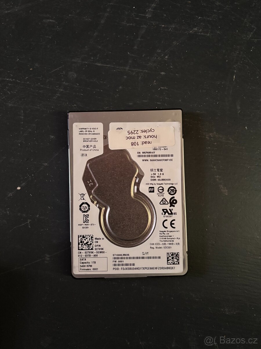Otestované HDD 2,5" disky - 2