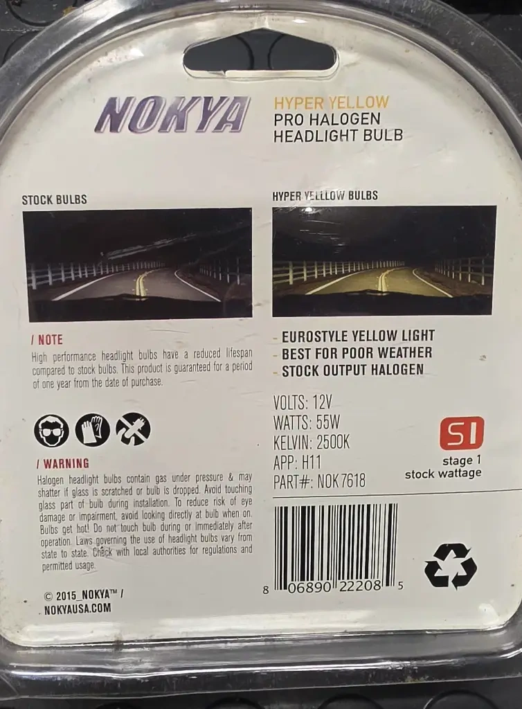Žárovky H11 Nokya Hyper Yellow (55W / 12V) halogen - 2