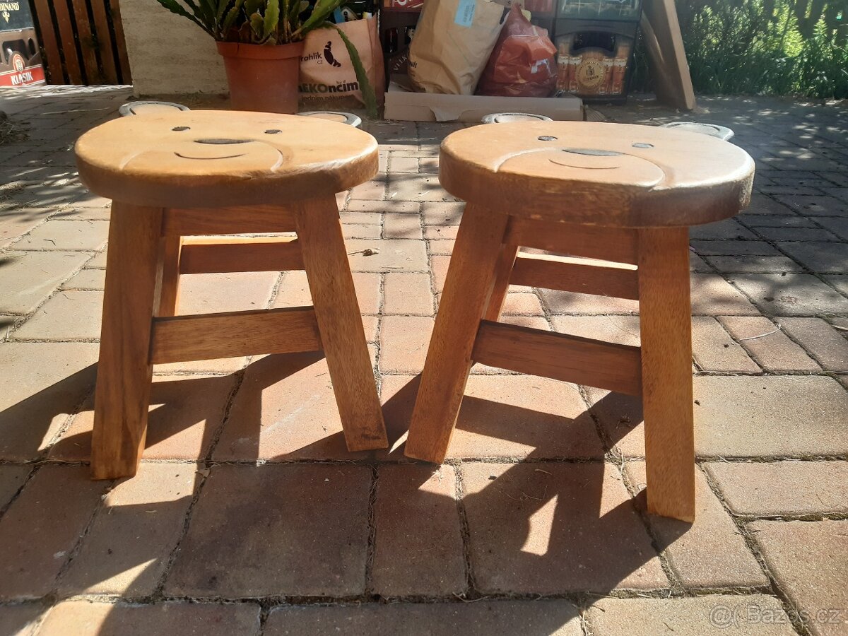 Dětské židličky na přezouvání - medvídek - ruční výroba - 2