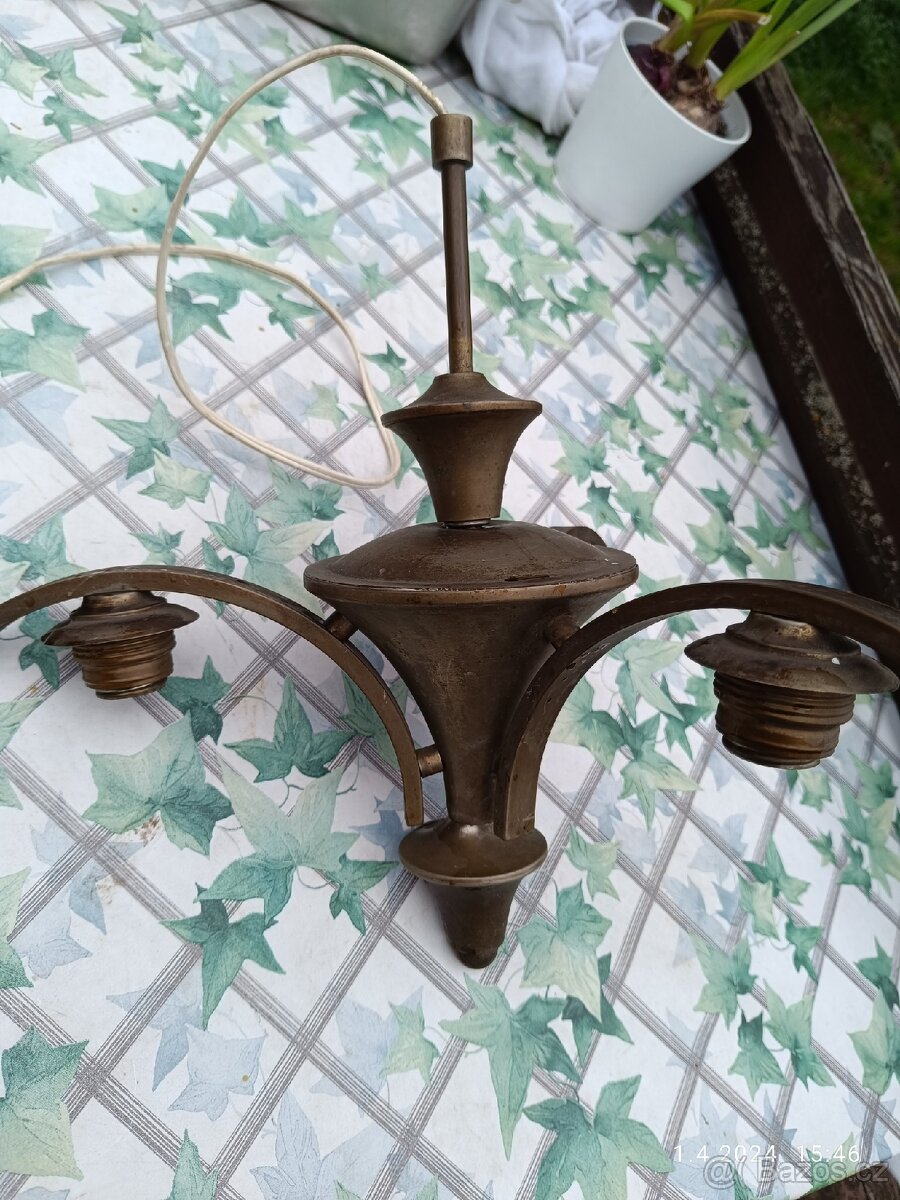 lustr mosazný starožitný - 2