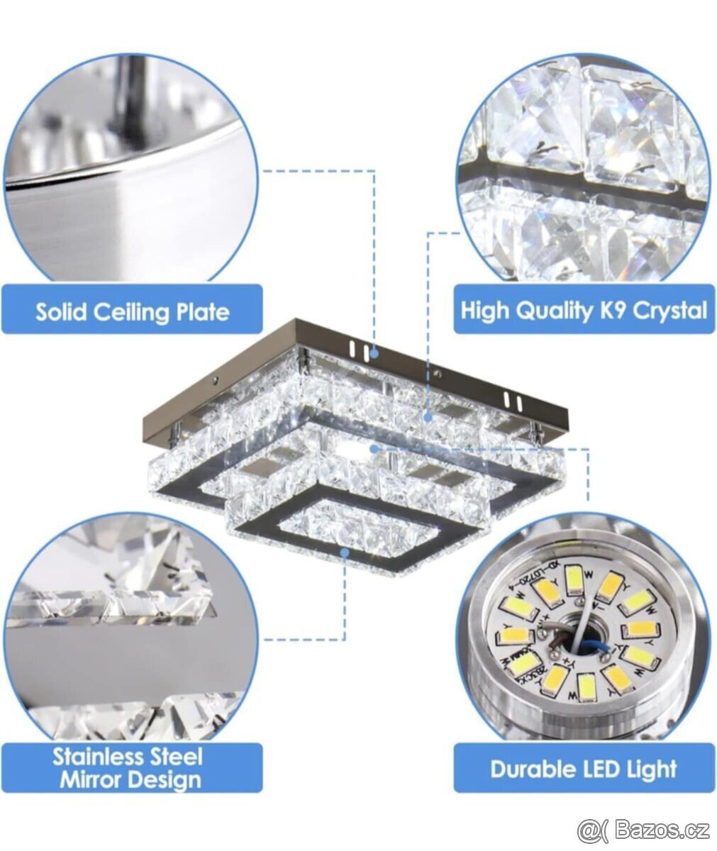 Finktonglan LED křišťálové stropní svítidlo - 2