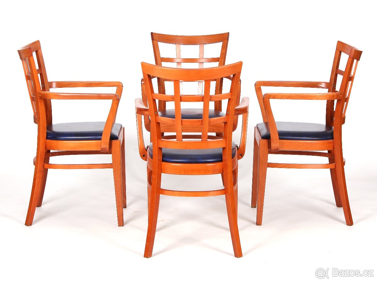Zachovalé jídelní židle, křesílka TON, 4 kusy. - 2
