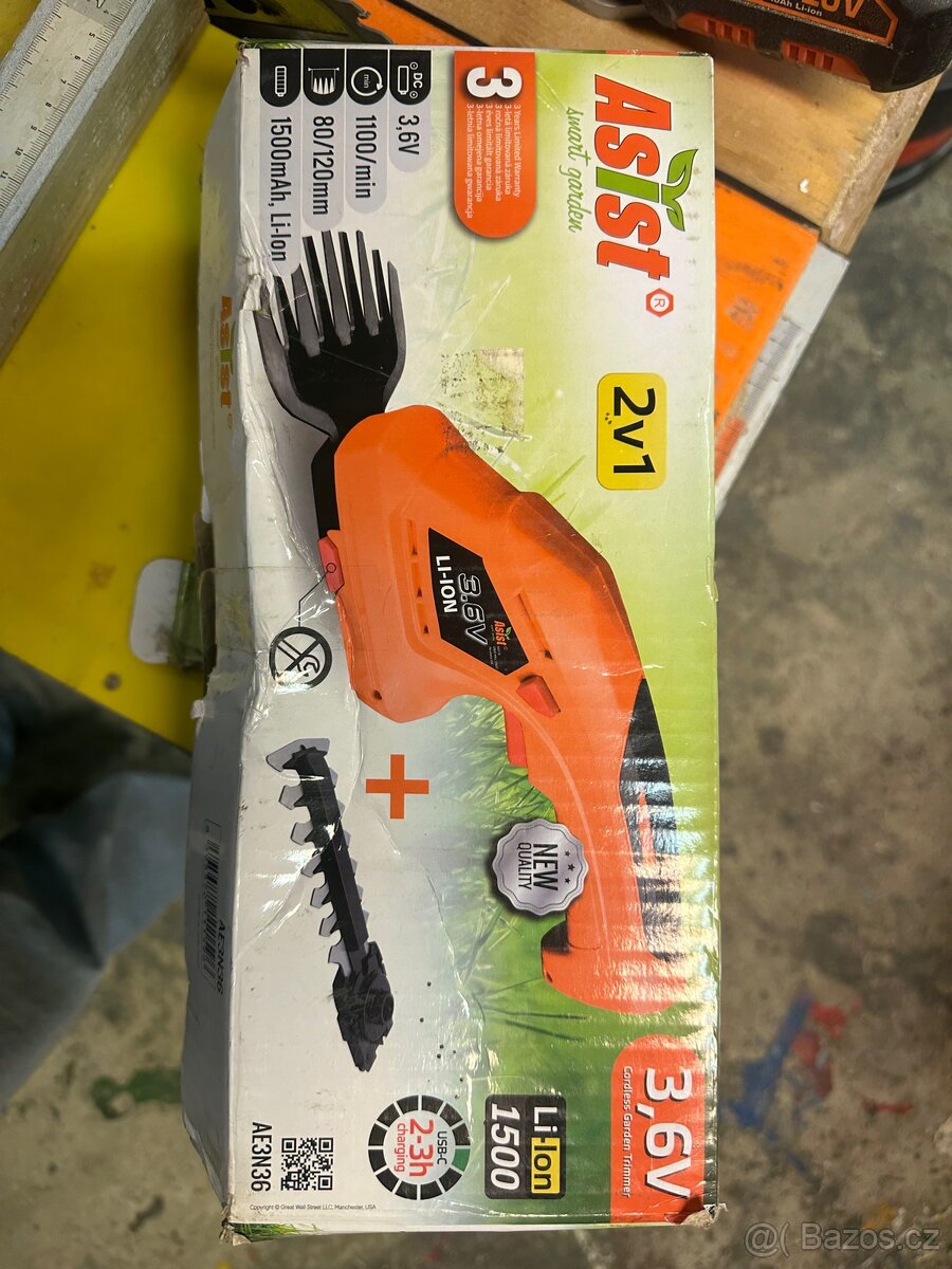 Aku nůžky na trávu a keře Asist 2v1 (3,6V Li-Ion) - 2