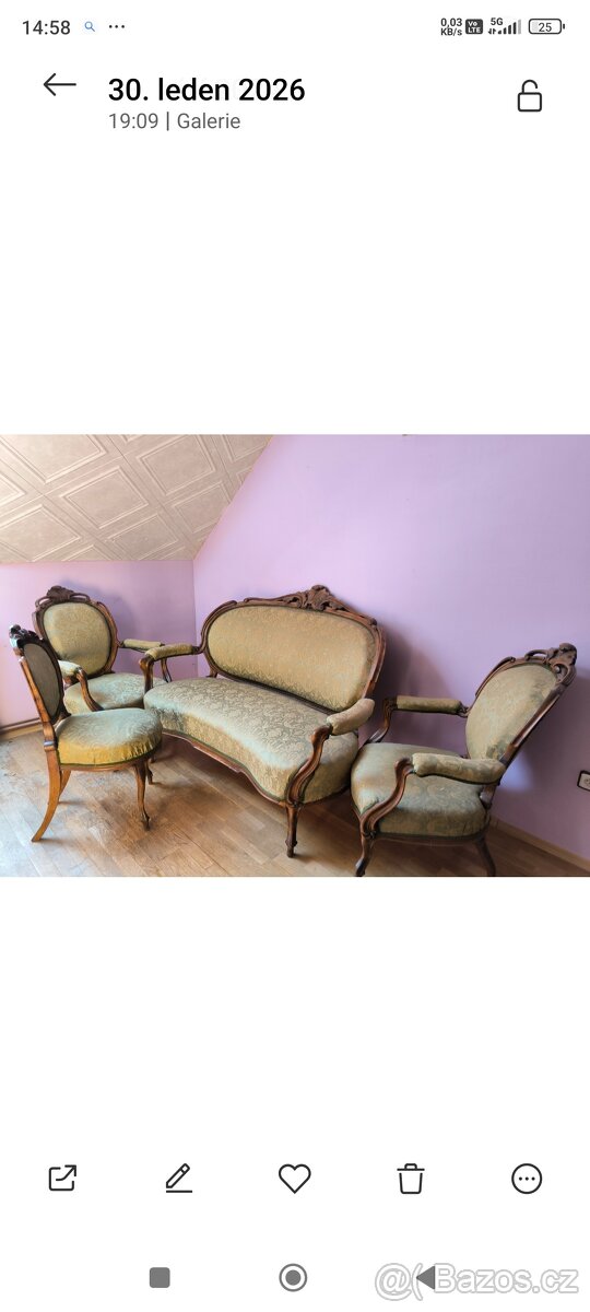 starožitná sedací souprava - 2