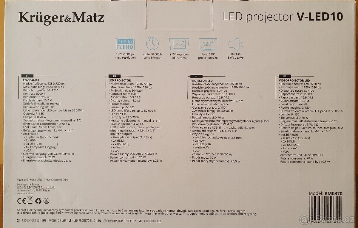 LED Projektor Krüger & Matz KM 0370 - 2