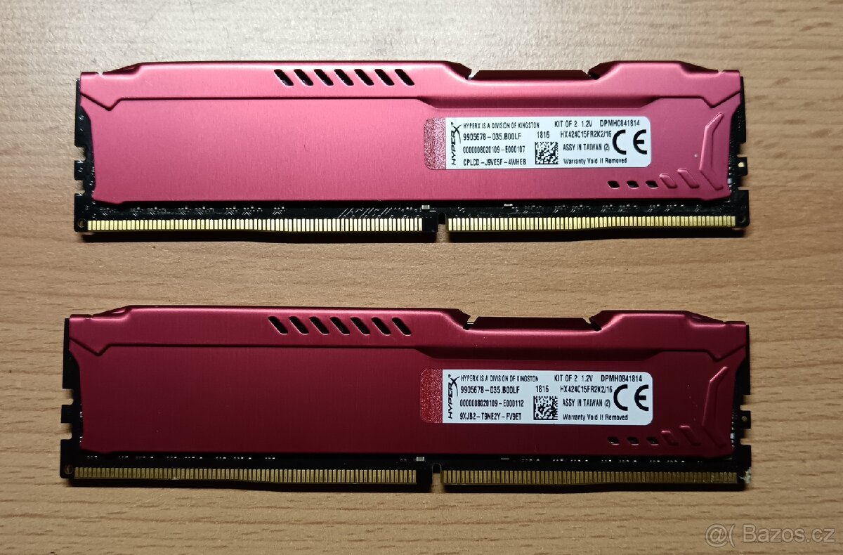 HyperX Fury Red 16GB (2x8GB) DDR4 - 2