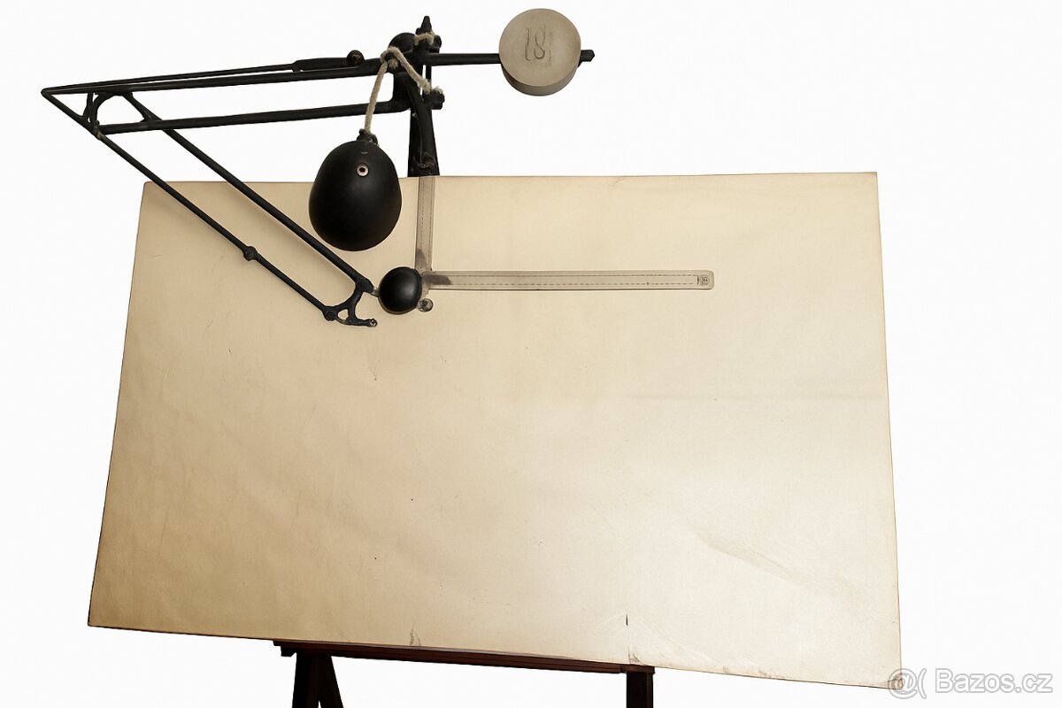 Retro rýsovací prkno REISS A0 – pantograf, litinový stojan - 2