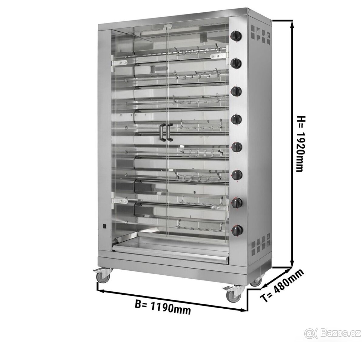 Plynový gril na kuřata PREMIUM s 8 rožni pro 48 kuřat - 2
