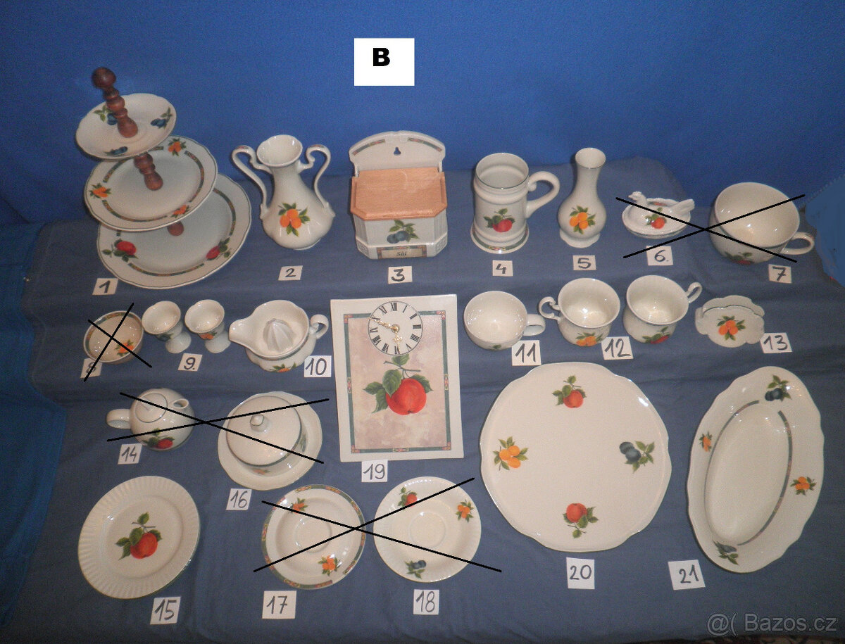 Porcelán Leander - dekor ovoce - 2