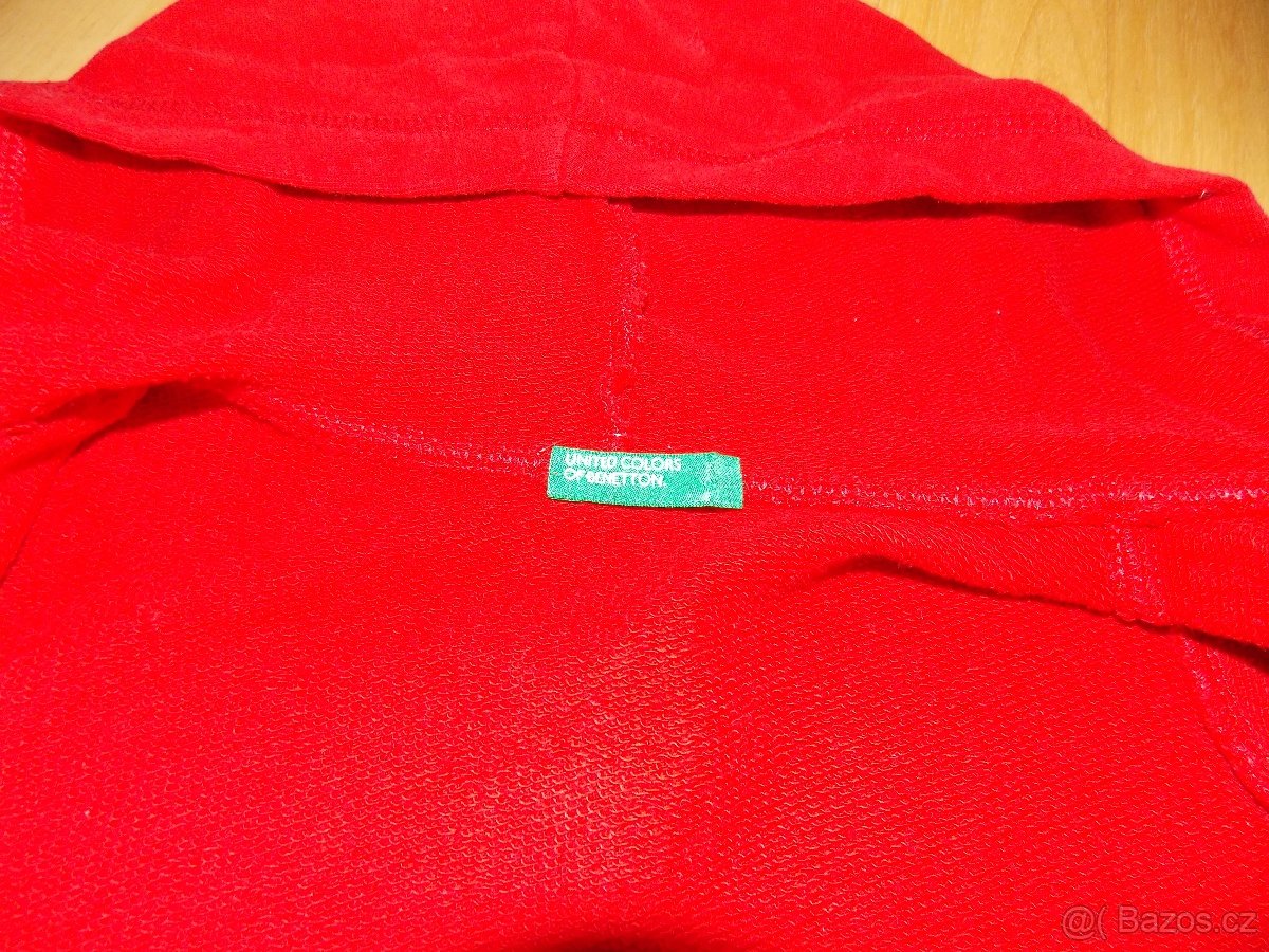 Červená mikina zn. Benetton vel. 110 cm (XS) - 2